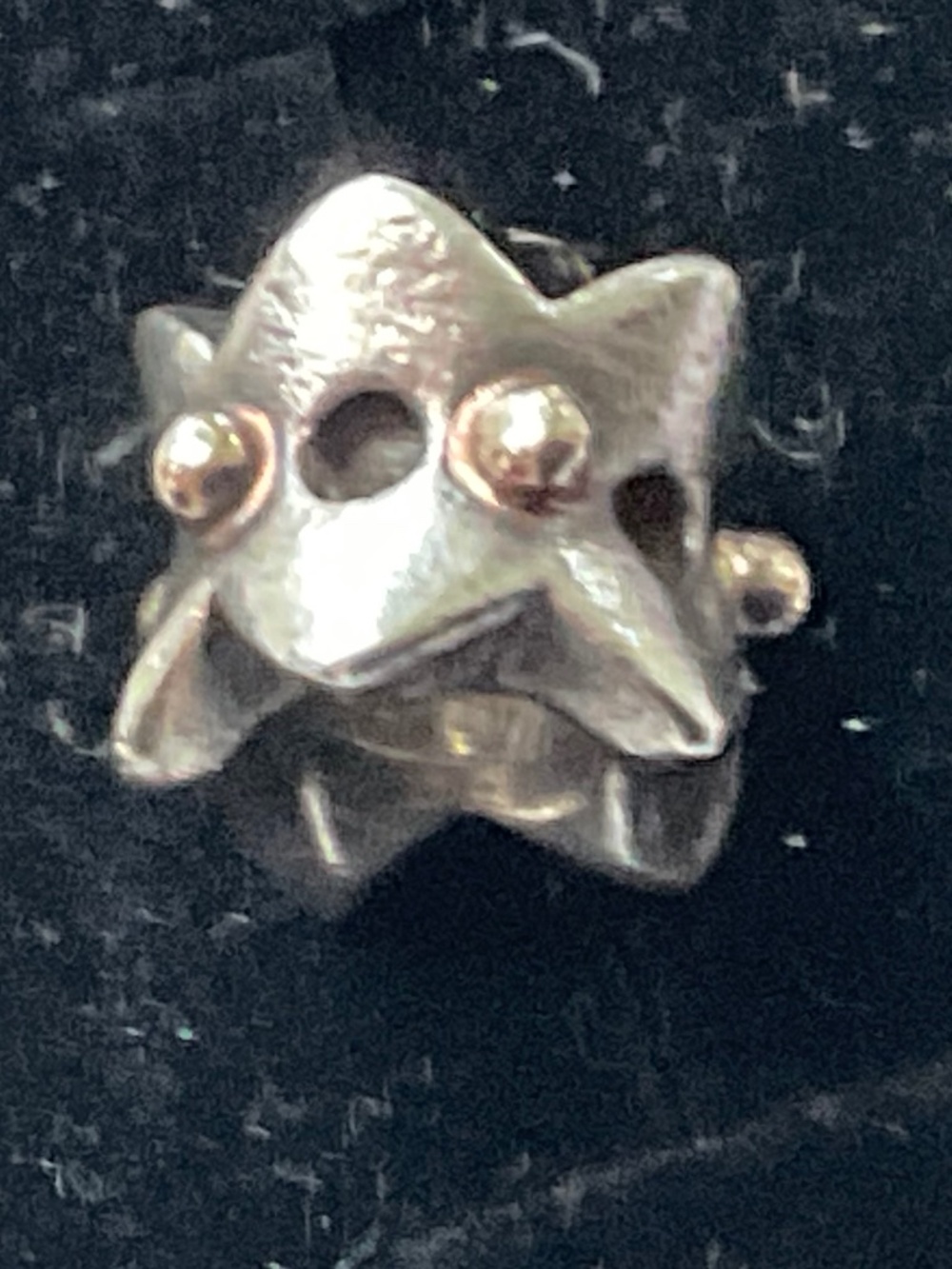 Pandora Silver Star Charm with Gold Accents